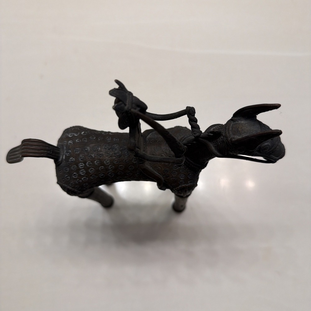 Indian Warrior Rider Horse Brass Casted Handcrafted Figurine Vintage Art Decor - Picture 12 of 16